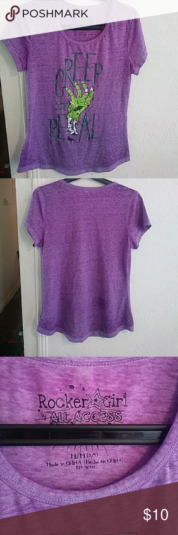 Rocker girl t shirt creep it real Used like new size medium rocker girl Tops Tees - Short Sleeve