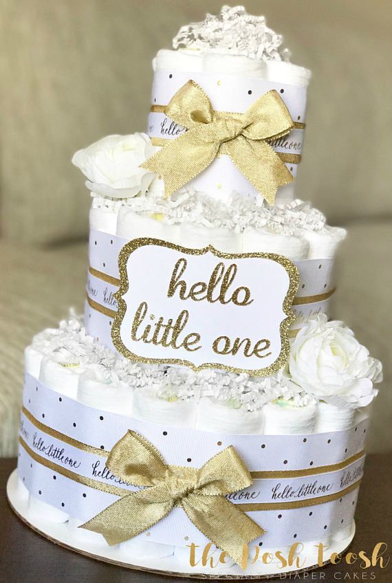Elegant White And Gold Diaper Cake Gender Neutral Fancy Floral Elegant White And Gold Diaper Cake Gender Neutral Fancy Floral