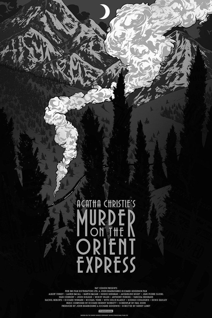 Official alternative movie poster produced in collaboration with StudioCanal. There are 5 clues hidden in the poster to help our intrepid detective solve the murder mystery. Can you spot them all? Art by Johnny Dombrowski. #filmposters