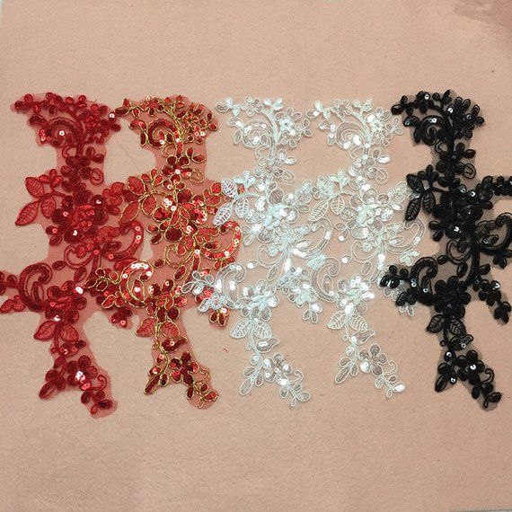 A pair of Sequins Applique for Bridal, DIY Accessories #dollunderware