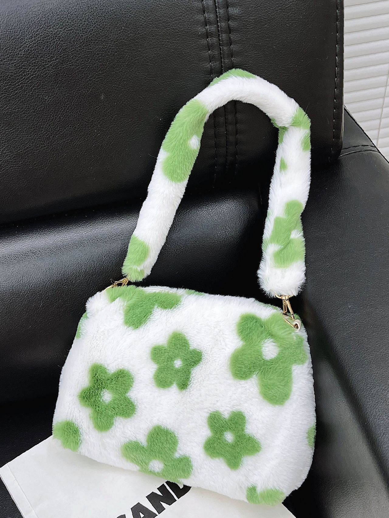 BirdInBag-Fluffy Floral Pattern Shoulder Bag - Women Shoulder Bags Product Description Color Green Pattern Type Floral Style Preppy Bag Size Small Quantity 1 piece Type Baguette Bag Composition 100% Viscose Material Faux Fur Size Chart INCH CM Size Bag Width Bag Height Bag Length one-size 3.5 6.7 9.8 Size Bag Width Bag Height Bag Length one-size 9 17 25 Similar Products h2 { text-align: center; } .red-box { width: 100%; display: flex; flex-direction: row; flex-wrap: wrap; justify-content: center Trendy Purses, Cute Purses, Purses And Bags, Girly Accessories, Girly Jewelry, Preppy Bags, Aesthetic Bags, Sacs Design, Girly Bags