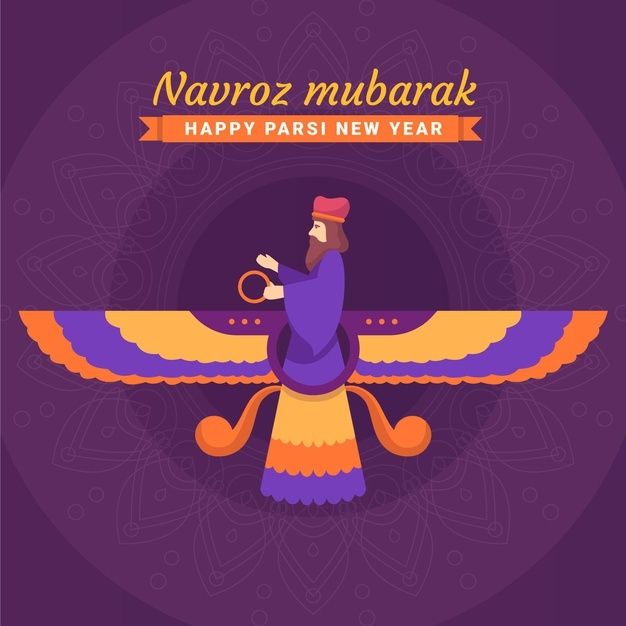 Navro Mubarak Happy Parsi New Year Illustration