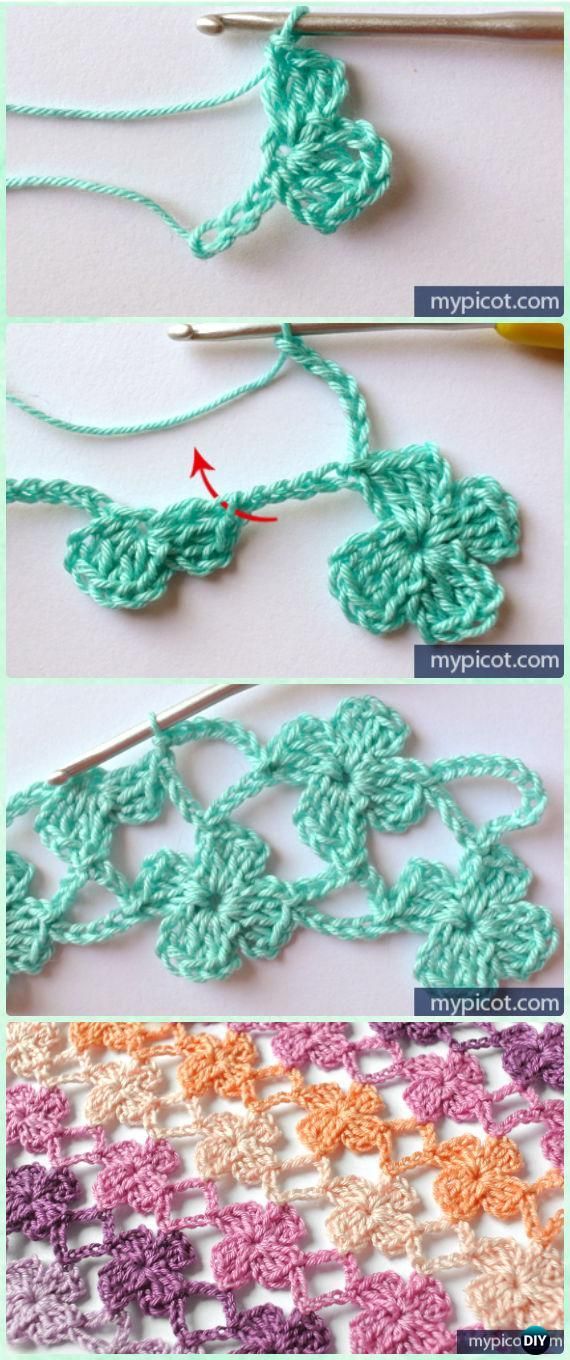Inline Crochet Flower Stitch kostenlose Muster #crochetedflowers
