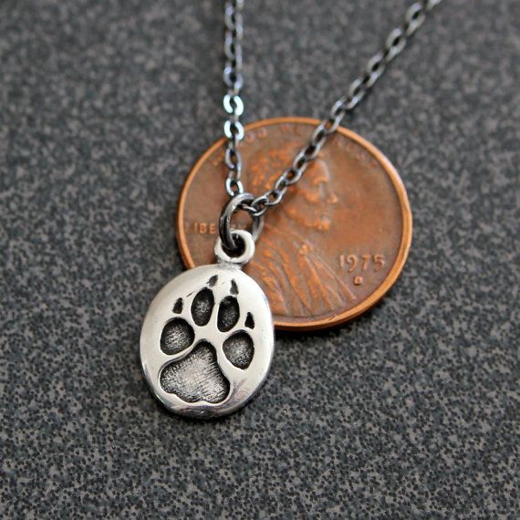 Tiny Wolf Track Necklace In Sterling Silver Paw Pendant Charm Pendants - Sterling Silver Wolf Paw Pendant Tiny Wolf Track Necklace In Sterling Silver Paw Pendant Charm Pendants - Sterling Silver Wolf Paw Pendant