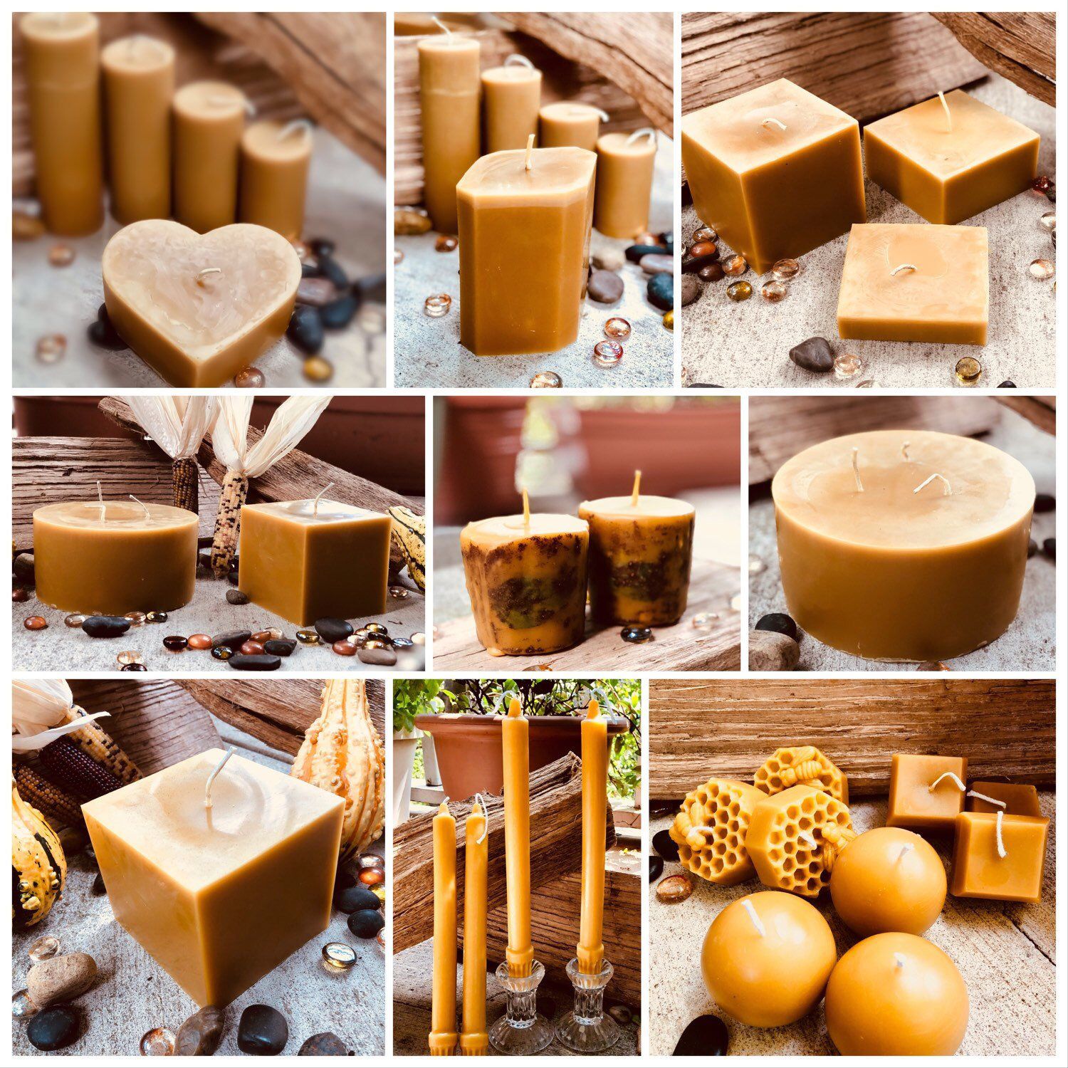 100% pure beeswax heart shaped candle-large 4 heart candle-unique heart  beeswax candles-organic beeswax