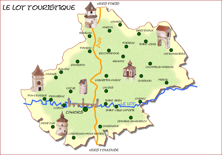 carte du lot touristique