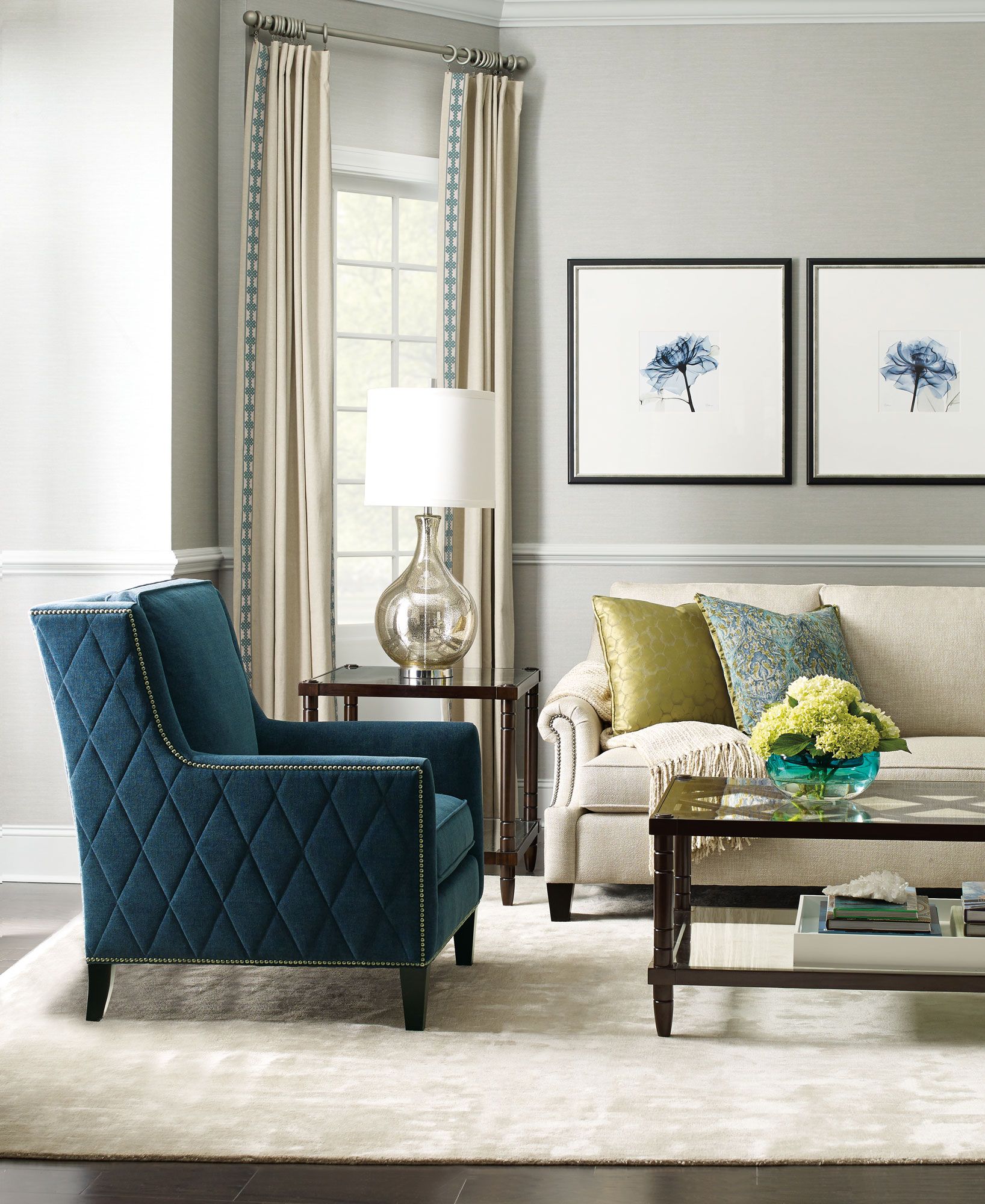 Martin Almada Mayford Living Room Bernhardt Black sofa ... Martin Almada Mayfor