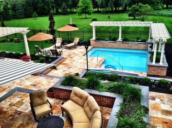 Decorative Traditional L Shaped Patio Pergola Ideas Around The Pool Decorative Traditional L Shaped Patio Pergola Ideas Around The Pool