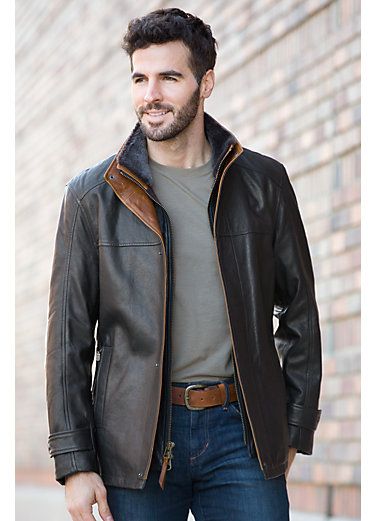 Men's Leather Jackets - Overland | Leather jacket outfit men, Leather ...