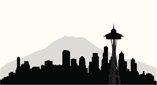 Seattle Skyline Outline, Seattle Skyline Drawing, Seattle Skyline Tattoo, Seattle Skyline Silhouette, Seattle Tattoo, Grunge, Art Auction, Auction Ideas, Tattoo