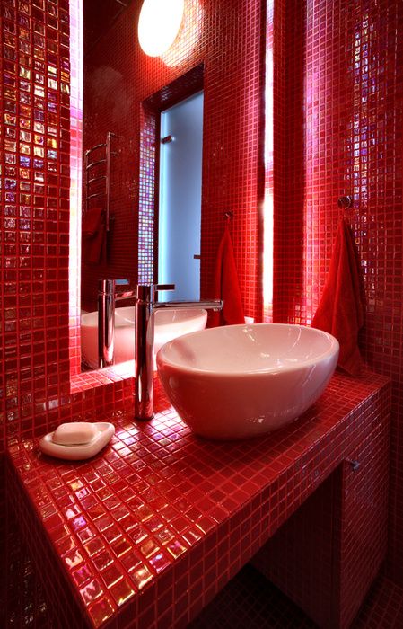 Red Bathroom Cuarto De Baño Rojo Habitación En Rojo Y Gris Cuartos De Baños Pequeños