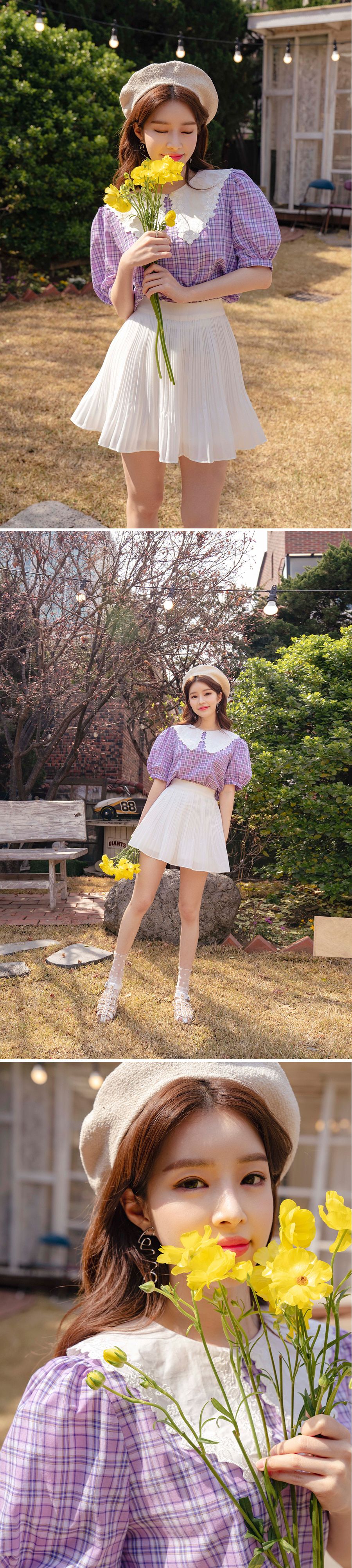 ワイド襟パフ袖チェックブラウス Blouse Feminine Spring Puffsleeve Check ブラウス ラブリー フェミニン オルチャン Ootd おしゃれさんと繋がりたい 韓国通販 韓国スタイル 韓国ファッション プチプラ 春コーデ 可愛い フリル襟 パフ袖 ワイド襟パフ袖チェックブラウス Blouse Feminine Spring Puffsleeve Check ブラウス ラブリー フェミニン オルチャン Ootd おしゃれさんと繋がりたい 韓国通販 韓国スタイル 韓国ファッション プチプラ 春コーデ 可愛い フリル襟 パフ袖