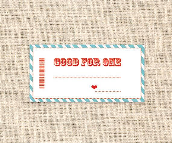 printable coupons in teal white birthday or anniversary gifts