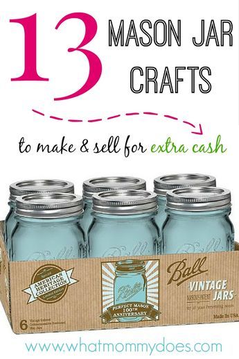 13 Mason Jar Crafts to Make & Sell for Extra Cash #craftstomakeandsell
