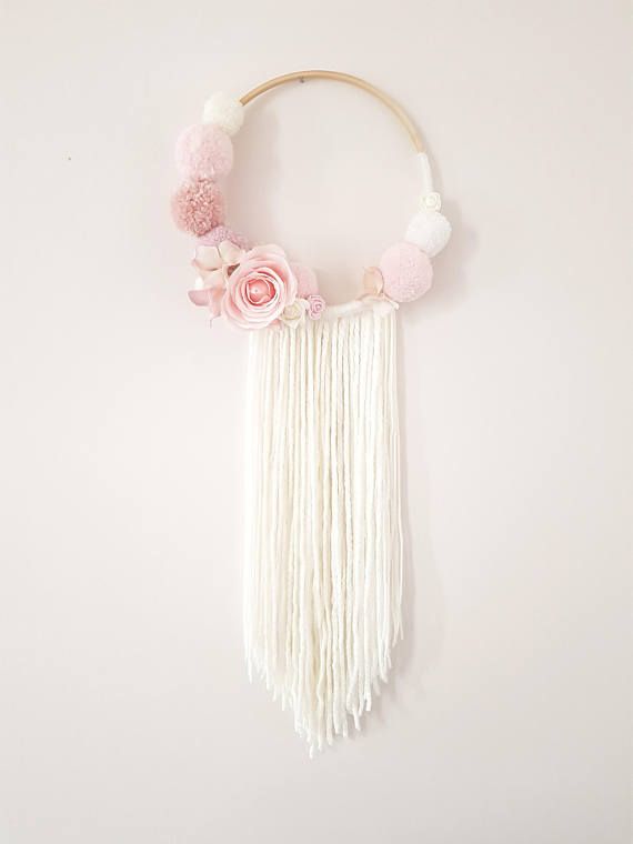 Pompom Fl Wall Hanging Dream Catcher Nursery Decor Pompom Fl Wall Hanging Dream Catcher Nursery Decor