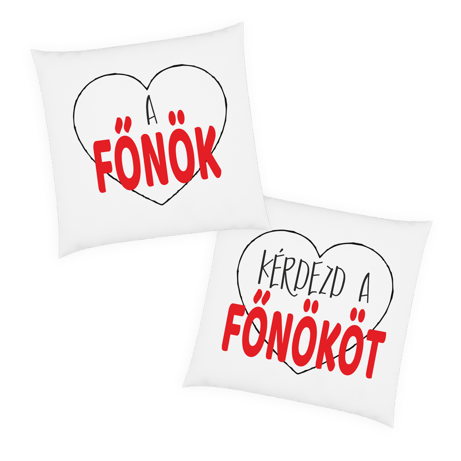 6.990 FtMérete: 40x40cmAnyaga: SzaténSúly: 180grA szett 2db párnát tartalmaz.A párnát töltettel együtt szállítjuk!A párna egyik oldala fehér erre az oldalra kerül a nyomat, a másik oldal a színes. A párna hátoldala 1 színű.Tisztítás: 30 fokon kifordítva mosható és vasalható. Szárítógépben szárítani tilos!