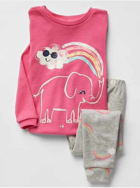 Baby Girls Two Pack Pyjamas PJs Pajamas Dinosaur Spotty Soft Cotton