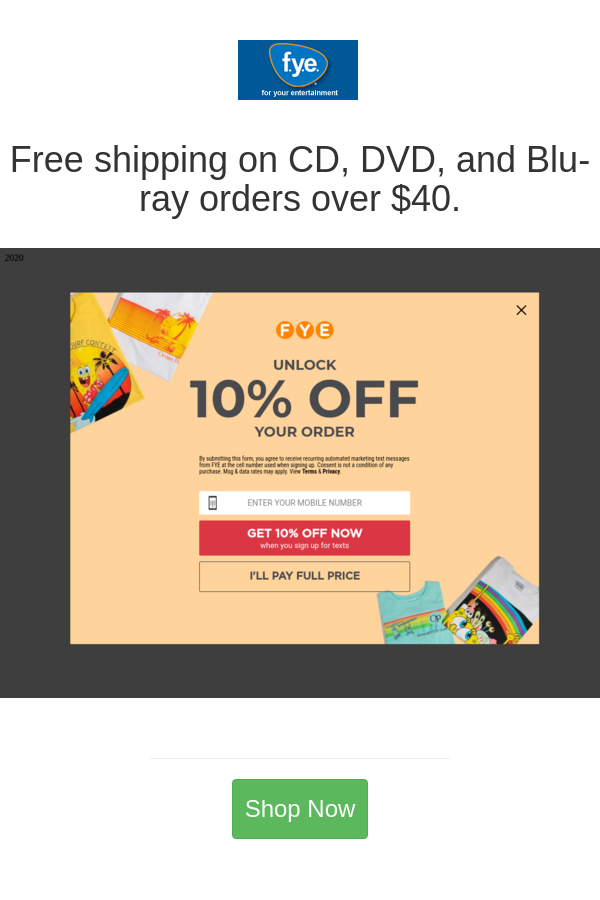 Best deals and coupons for fye Online branding, Blu, Coupons