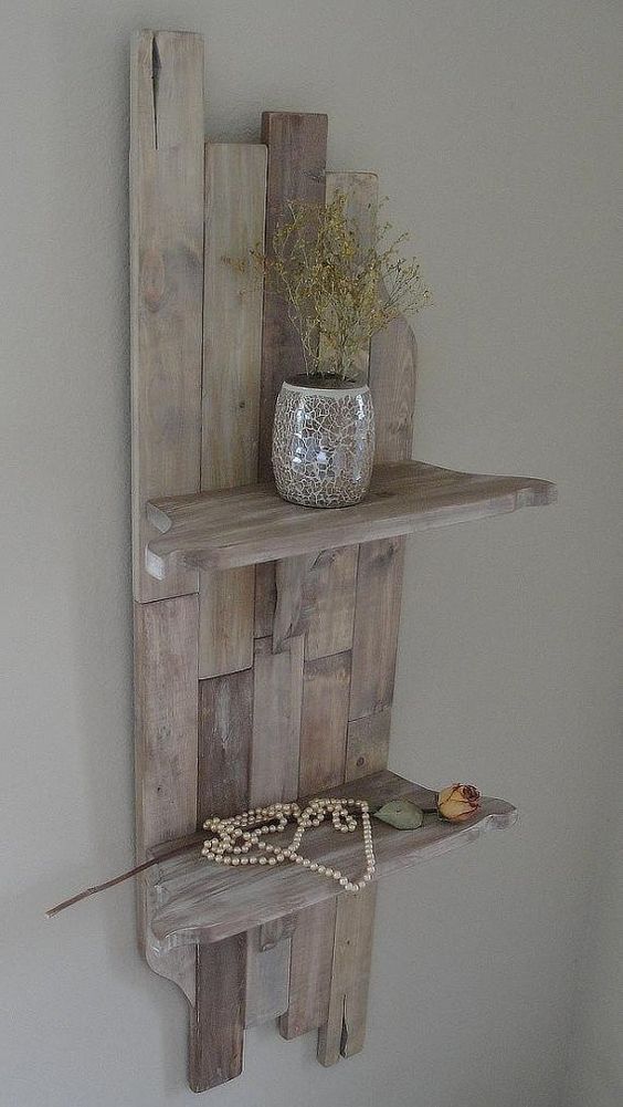 Barnwood Shelf I Might Make The Guest Room Have A Rustic Theme Barn Wood Crafts Barn Wood Projects Barnwood Shelves