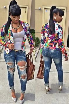 Blazer + Ripped Jeans..that blazer tho