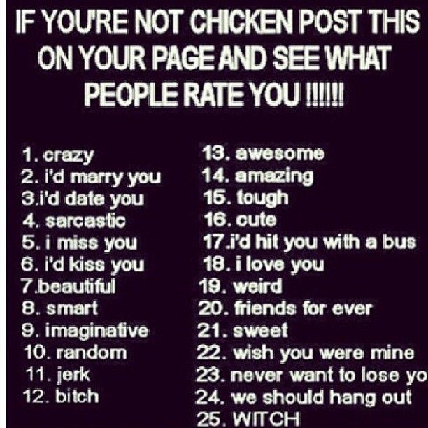 If Youre Not Chicken Post This On Your Facebook Page And See What If Youre Not Chicken Post This On Your Facebook Page And See What