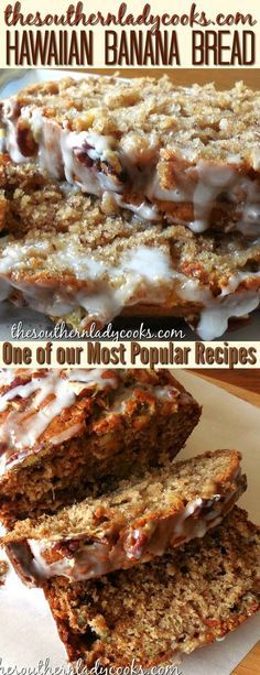 Hawaiian banana bread is an easy recipe that is delicious with your morning coffee or make it anytime for a family treat. One of our most popular recipes. Makes a great gift and good to take to any event. #Hawaiian #bananas #bread #delicious #gift #coffee #food #baking #treats #easyrecipes #recipes #holidays #hawaiianfoodrecipes