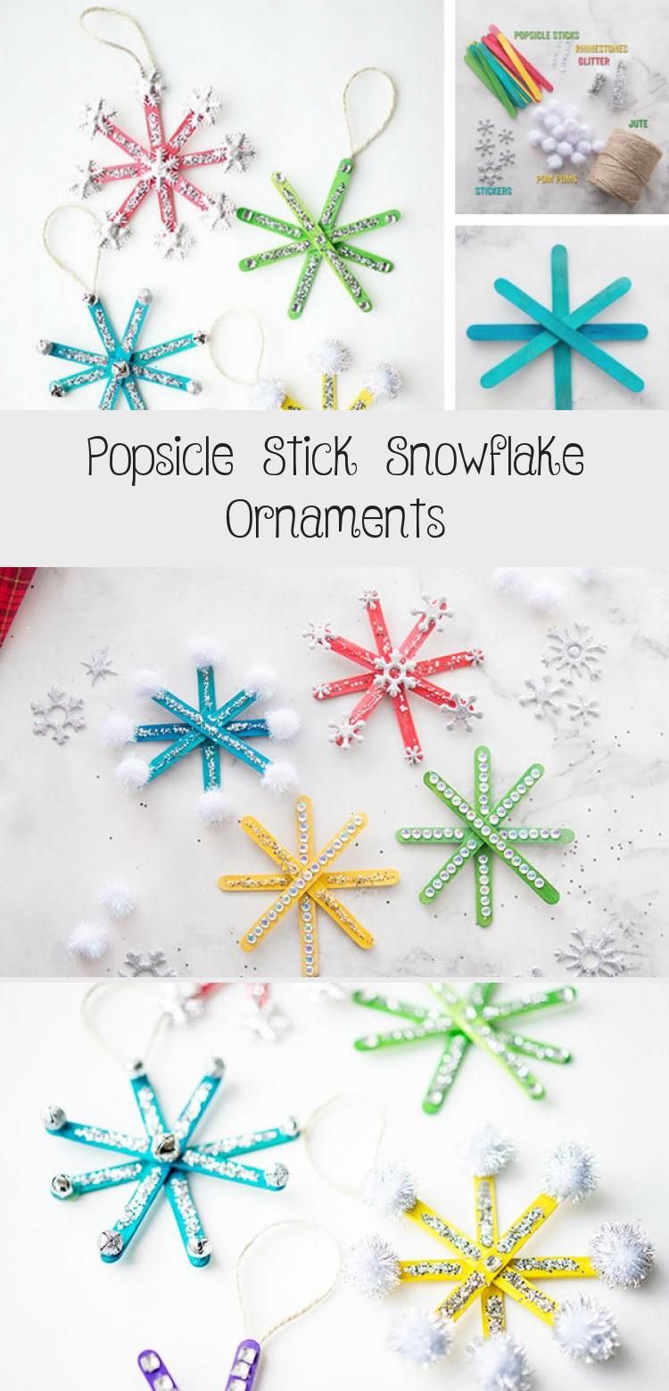 POPSICLE STICK SNOWFLAKES - these are so fun to make! Hang them on your Christma...
