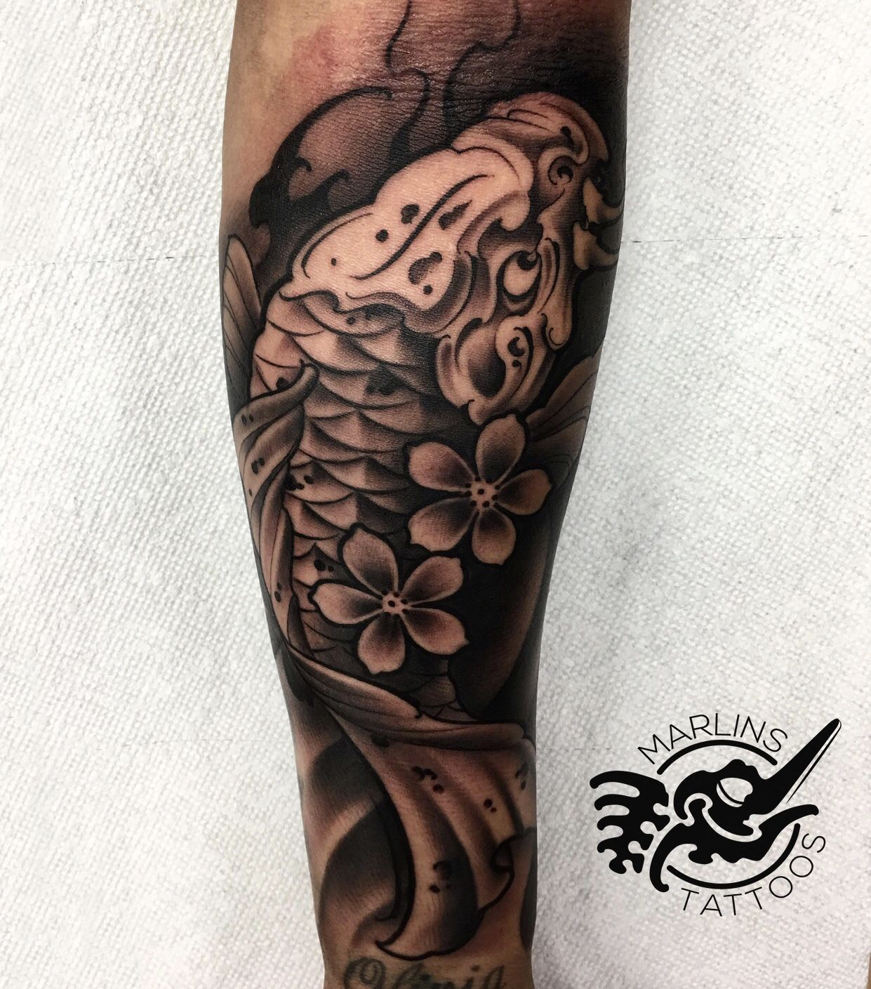 Realistic koi tattoo black and grey tattoo Japanese fish Realistic koi tattoo black and grey tattoo Japanese fish