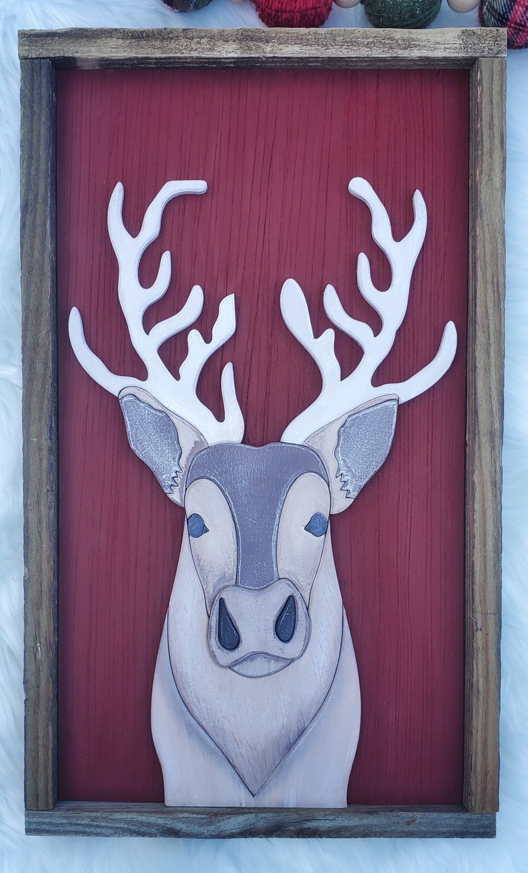 This 3D carved reindeer sign is the cutest sign out there this season! We are only offering a limited supply of these, so you need to get yours now before they are gone! The sign measures approx 18" tall and just under 11" wide. It features a rustic reclaimed wood frame and your choice of either a jolly red or holly green background. Reclaimed Wood Frames, Christmas Signs Wood, Cute Signs, Green Backgrounds, Jolly, Reindeer, Wood Signs, Moose Art, Supply