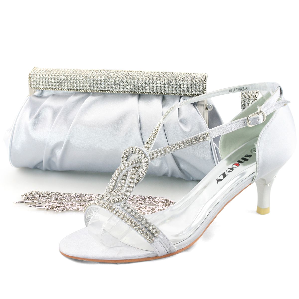 silver sandals and bag