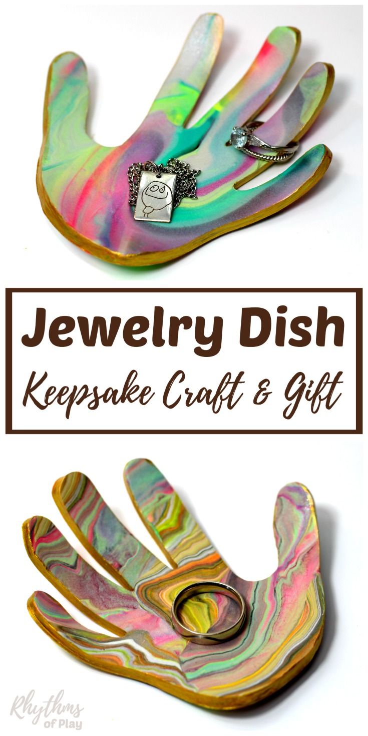 Handprint Jewelry Bowl Ring Dish #uniquecrafts