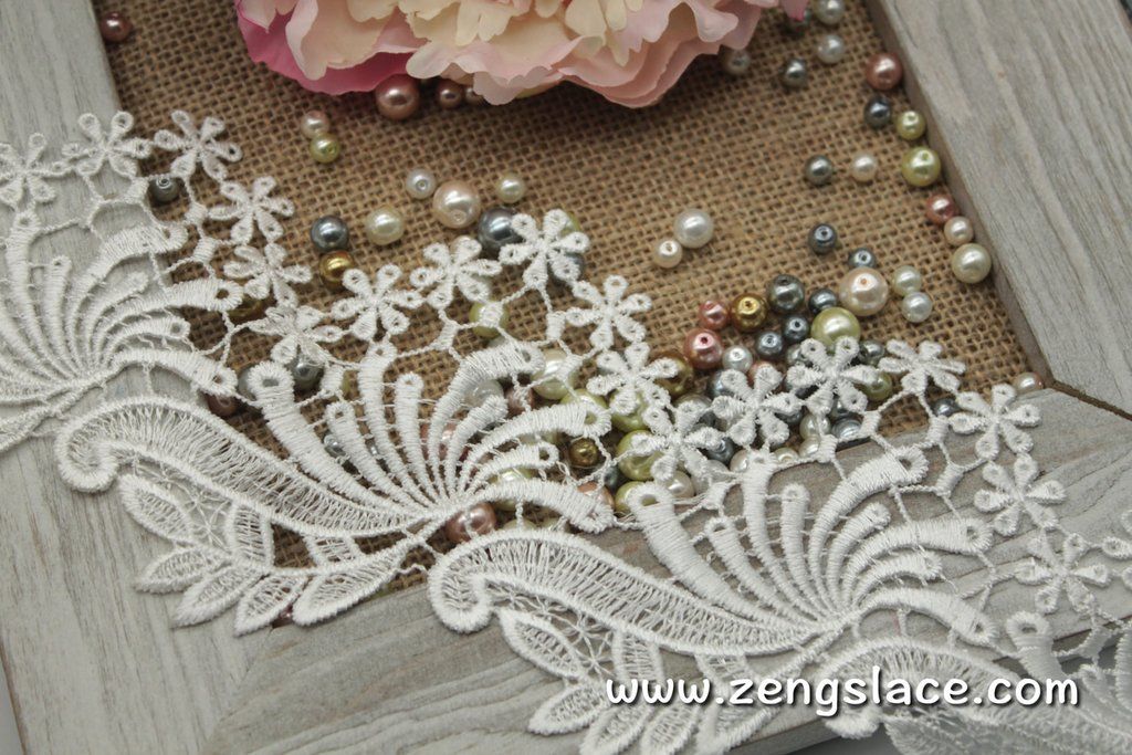Venise Lace 4+1//4 inch wide white color 34 inch cut