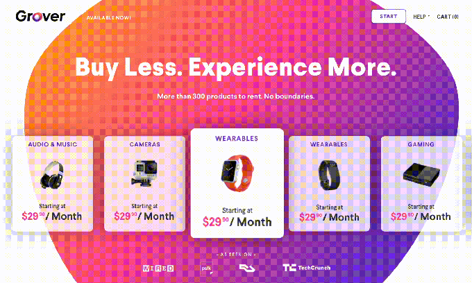 Grover Lets You Rent Electronics On The Cheap Tech Startups Techcrunch Let It Be