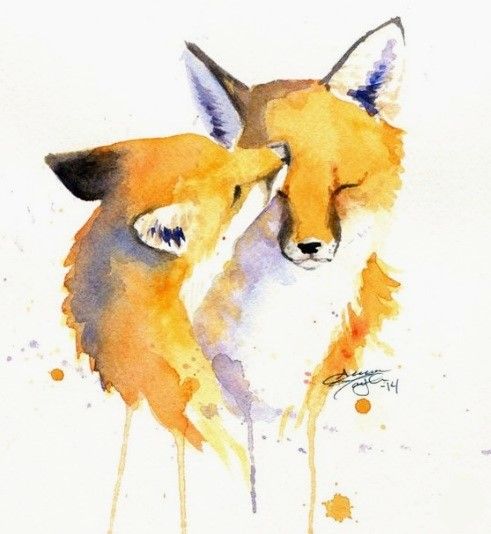 Peinture A L Aquarelle De Renard Renard Aquarelle Impression Art