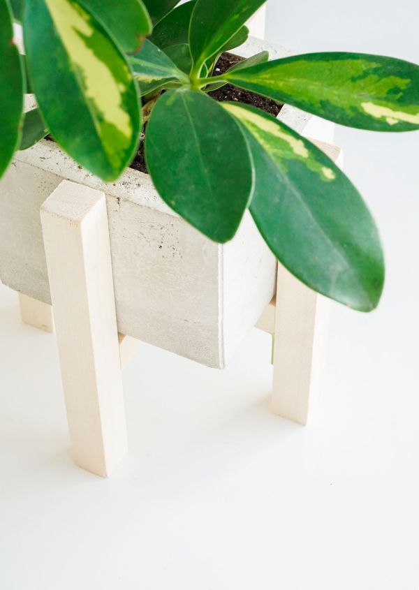 DIY * macetero de cemento y madera - Ana Pla - interiorismo y decoración