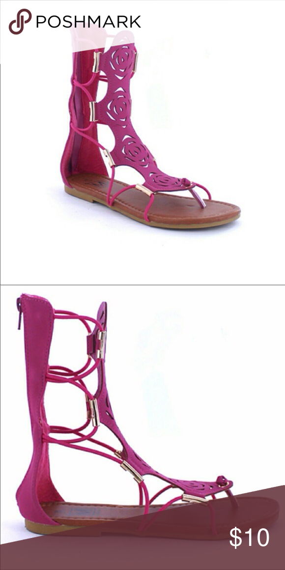 fuchsia gladiator sandals