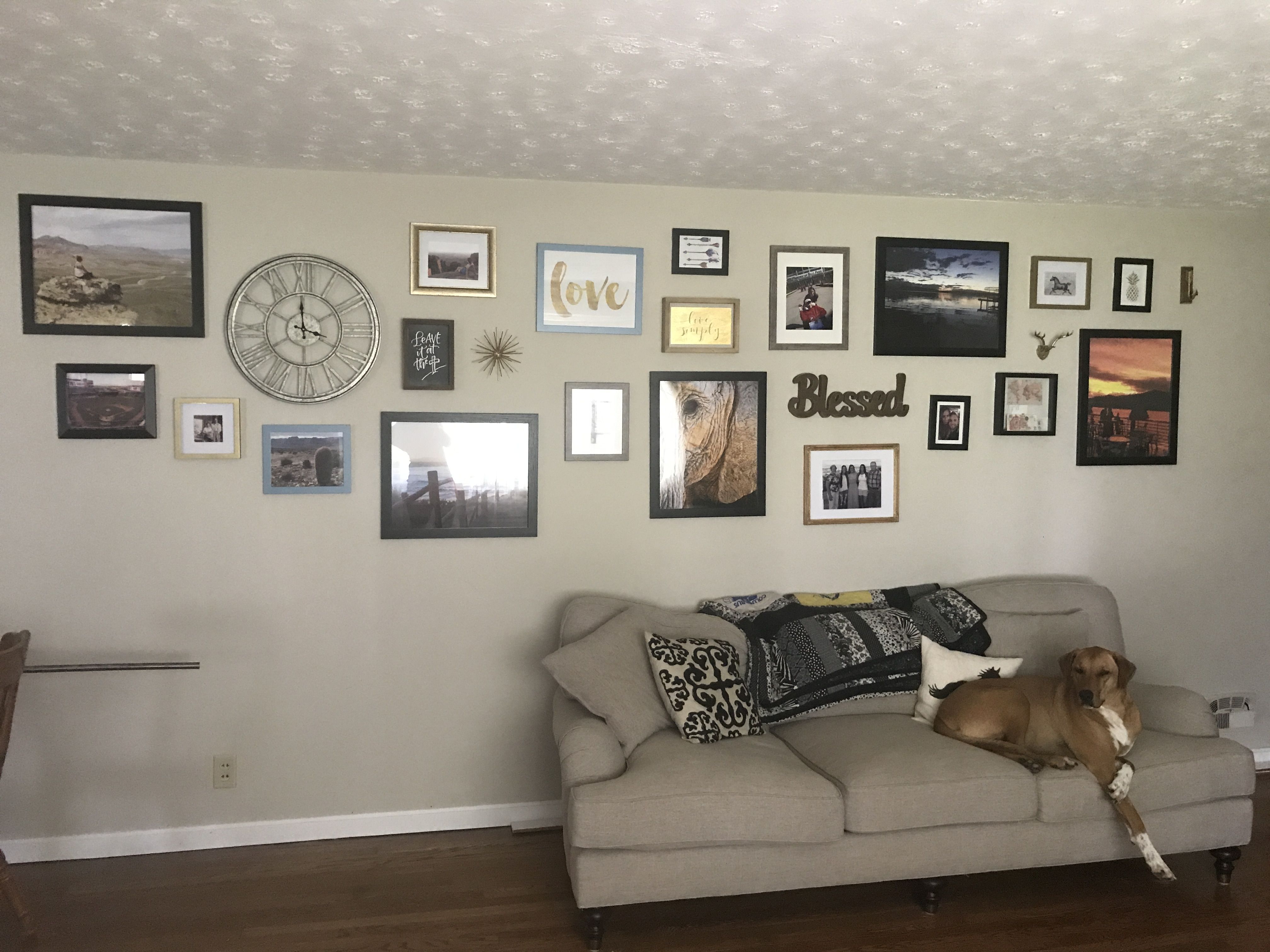 Gallery Wall For A Long Fill With Frames Of Alternating Gallery Wall For A Long Fill With Frames Of Alternating Colors Turned Out So Good Gallerywall Framewall