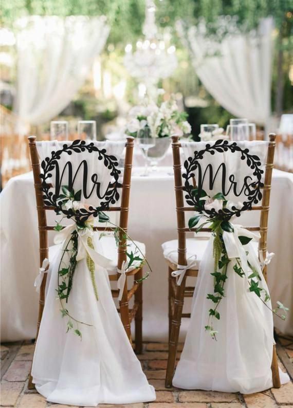Wedding chair signs Mr and Mrs wedding signs Chair Wedding chair signs Mr and Mrs wedding signs Chair