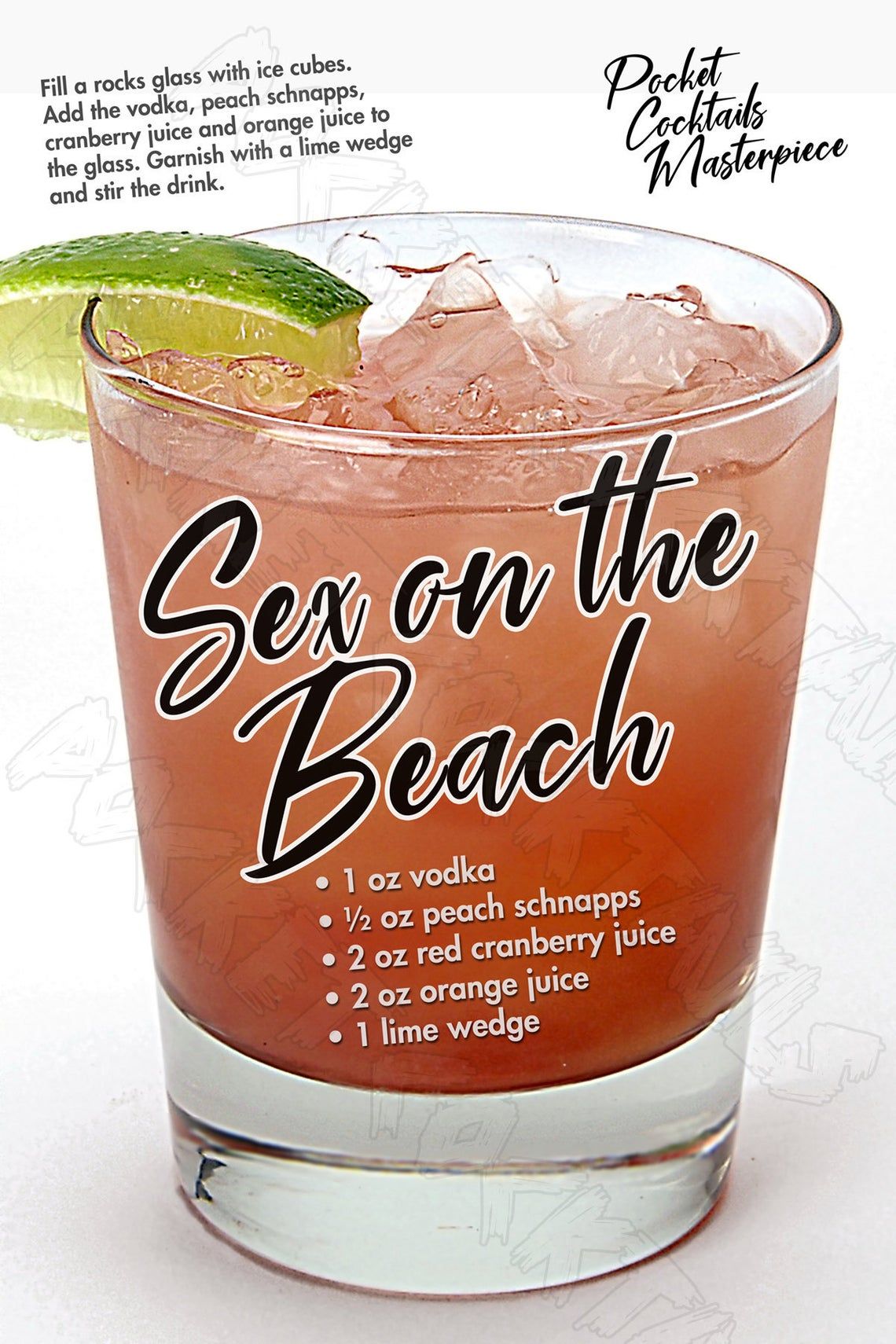 12x18 Sex on the Beach Cocktail Masterpiece Poster 12x18 Sex on the Beach Cocktail Masterpiece Poster