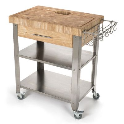 Chris Pro Stadium Kitchen Cart With Butcher Block Top Chris Pro Stadium Kitchen Cart With Butcher Block Top Reviews Wayfair