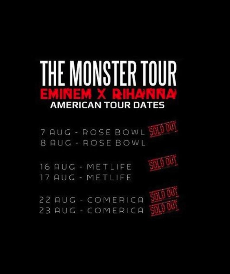 Eminem tour dates