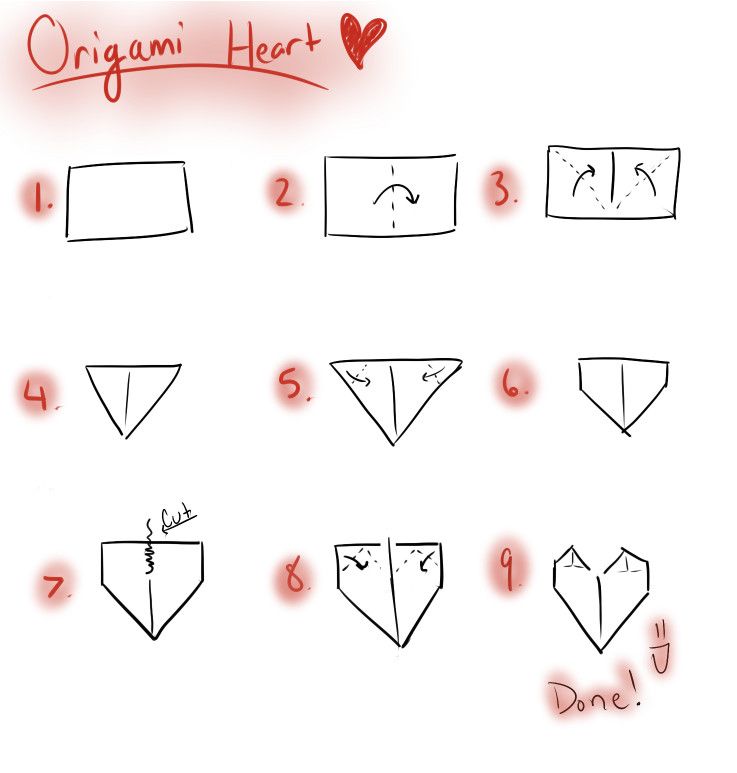 pic How To Fold A Paper Heart With Notebook Paper make origami heart with notebook paper