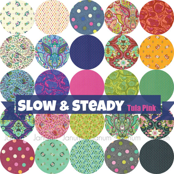 track flags in blue raspberry from the slow and steady fabric