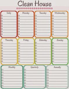 housework schedule template google search clean and organize housework rota template