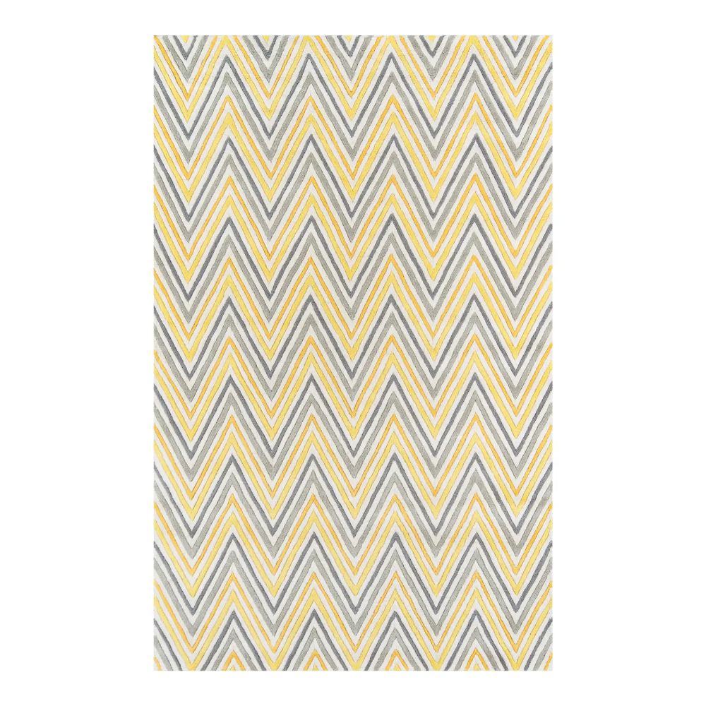 Contemporary Momeni Delhi Hand Tufted Yellow Wool Area Rug 8 X 10 Wool Area Rugs Chevron Area Rugs Yellow Area Rugs
