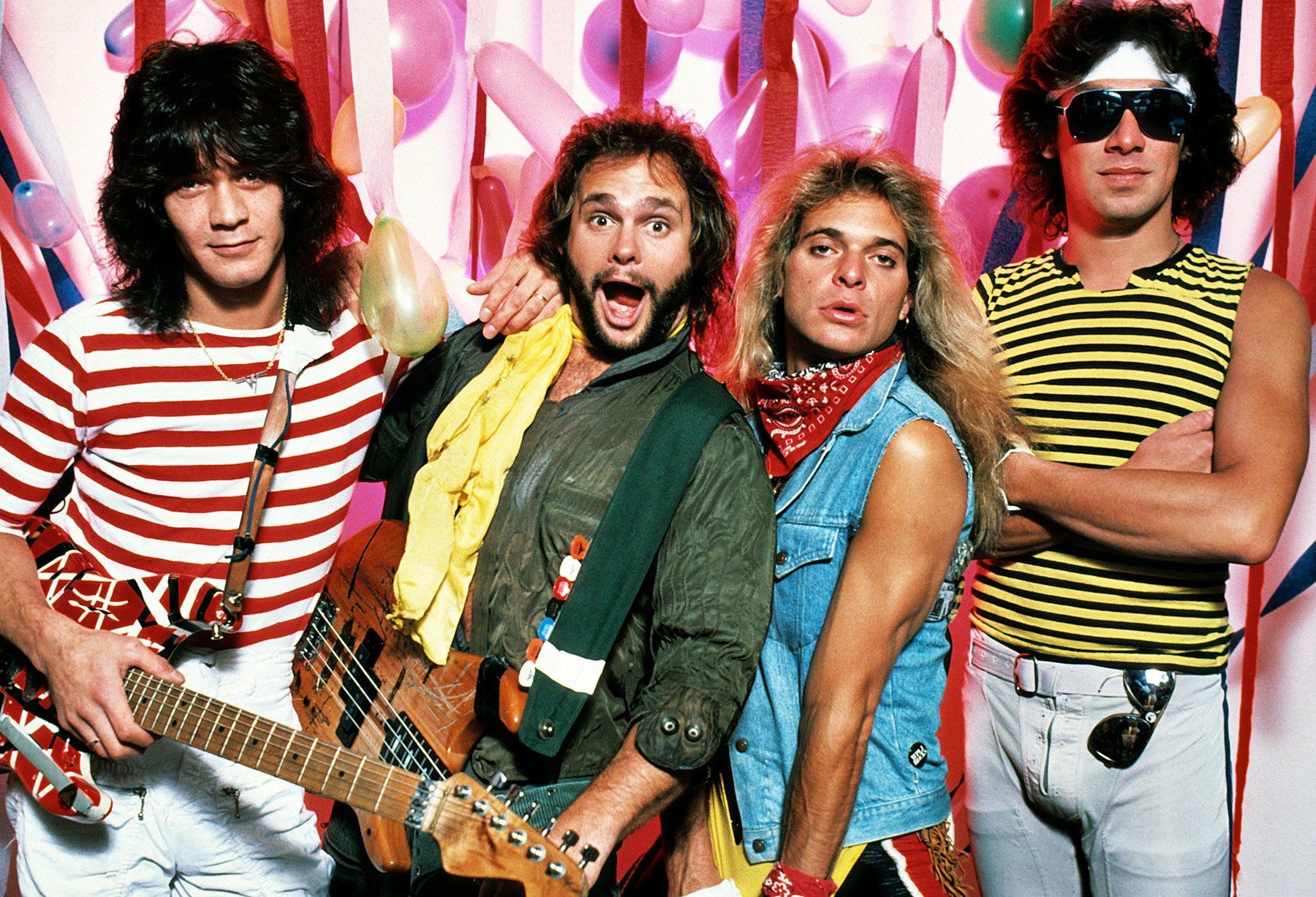 Eddie Van Halen David Lee Roth And Michael Anthony 1983 Van Halen Eddie Van Halen David Lee Roth