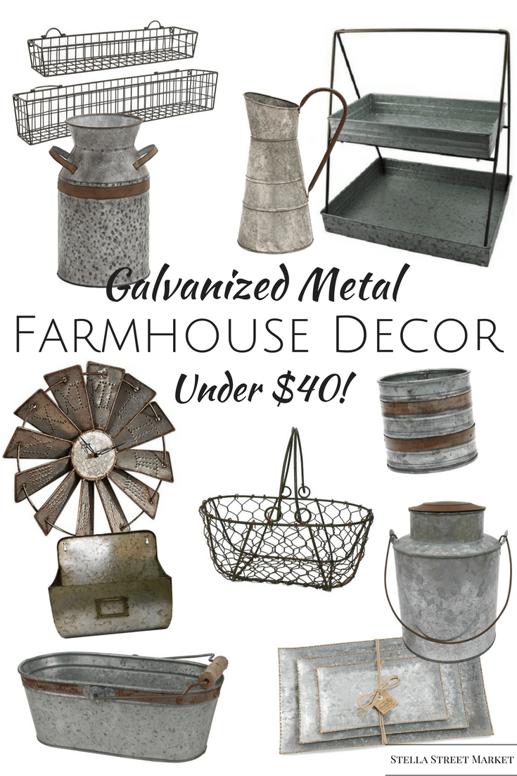 Galvanized Metal Farmhouse Decor Under 40 (Stella Street Market