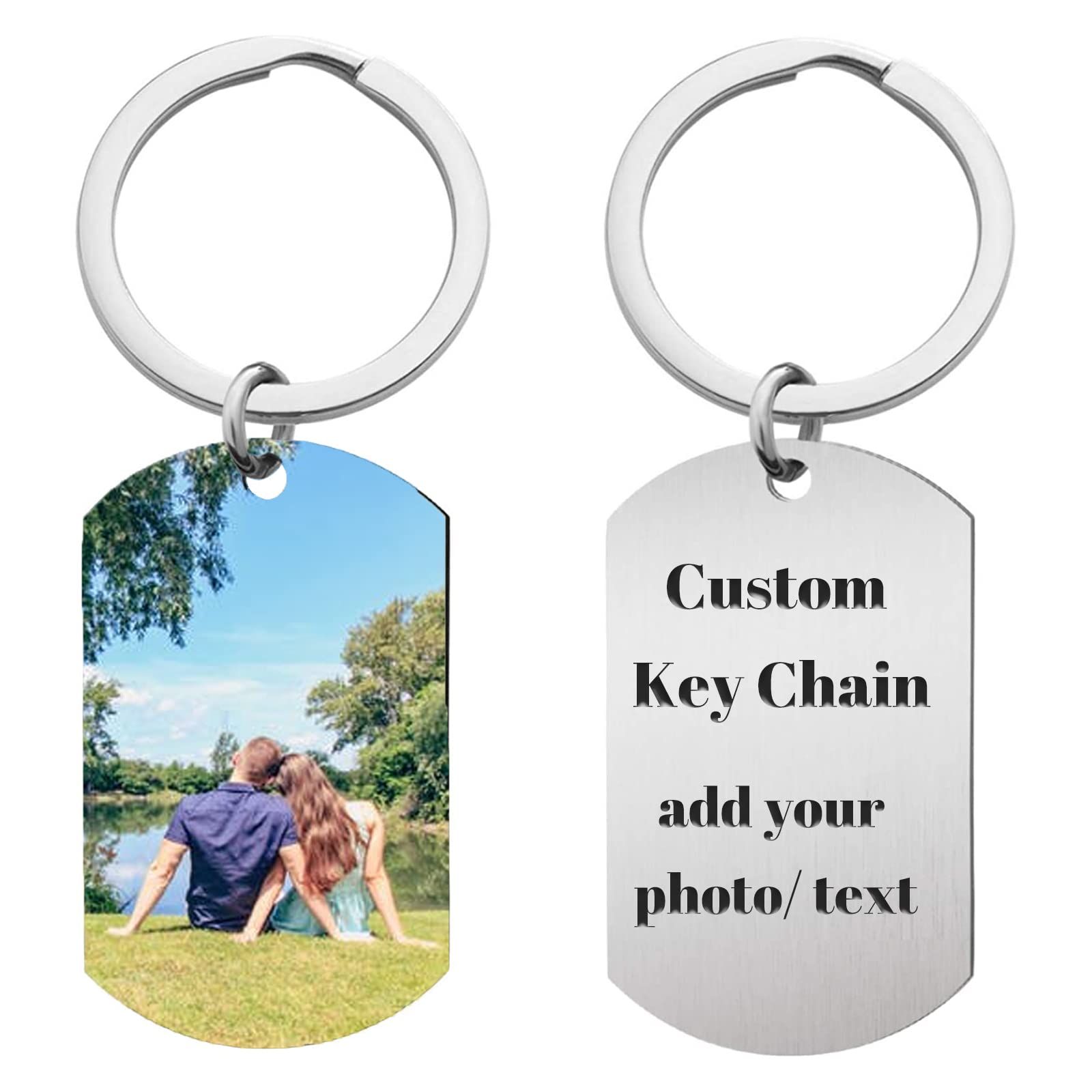 PRICES MAY VARY. stainless steel Imported Split Ring closure Hand Wash Only Double Sides Engraving - The pendant on the keychain can be customize double sides. You can custom it with your favorite photo, engrave the name, date, or some meaningful sentences you want to memorize on it. Permanent Laser Engraved - we use high-powered lasers that vaporize the material to create engraved text or photos, that creates a clear, permanent, and attractive engraving on the metal surface. Will not fade or we Dog Tag Keychain, Custom Keychain, Meaningful Sentences, Personalised, Personalized Items, Split Ring, Higher Power, Custom Photo, Laser Engraving
