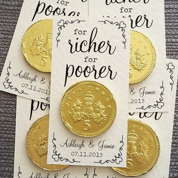 Personalised For Richer Poorer Coin Wedding Favour I Do A Chocolate Coin Wedding Favor Personalised For Richer Poorer Favour