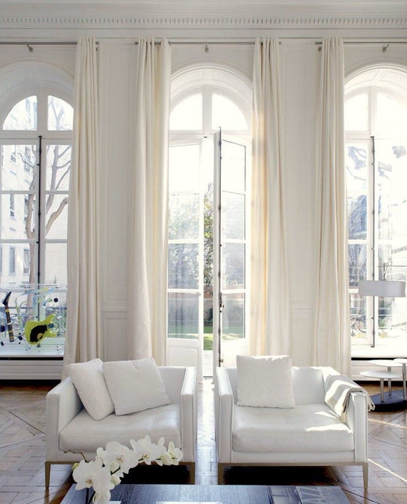Pair Of Belgian Linen Curtains Canvas Weight Custom White Luxury Contemporary Living Room Design Pair Of Belgian Linen Curtains Canvas, Design Decor Curtains Belgian Linen